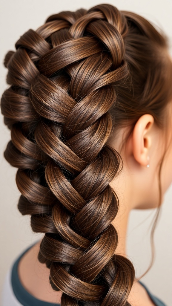 Dutch Braid Hairstyles A detailed view of a Dutch braid hairstyle with loose strands, emphasizing the braid